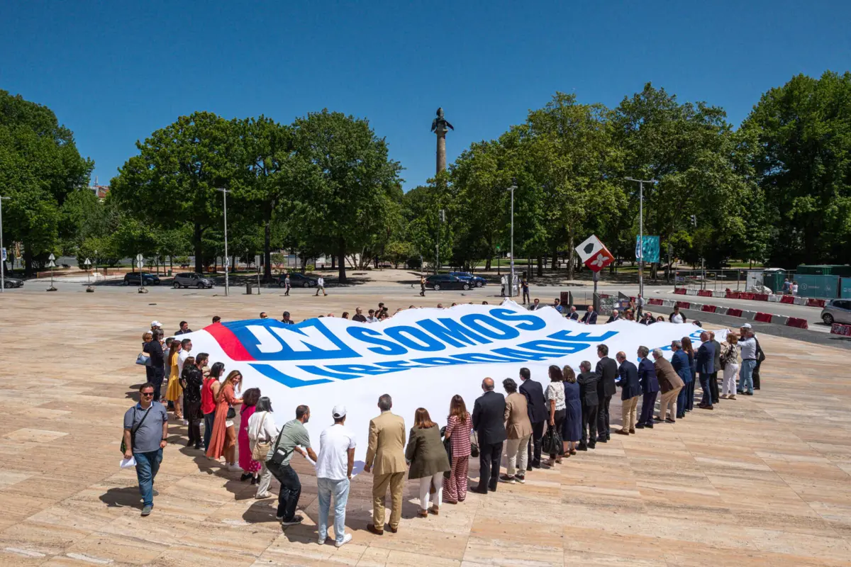 Faixa "JN Somos Liberdade", exibida no dia do 136.º aniversário do "Jornal de Notícias, a 2 de junho, na Casa da Música, Porto