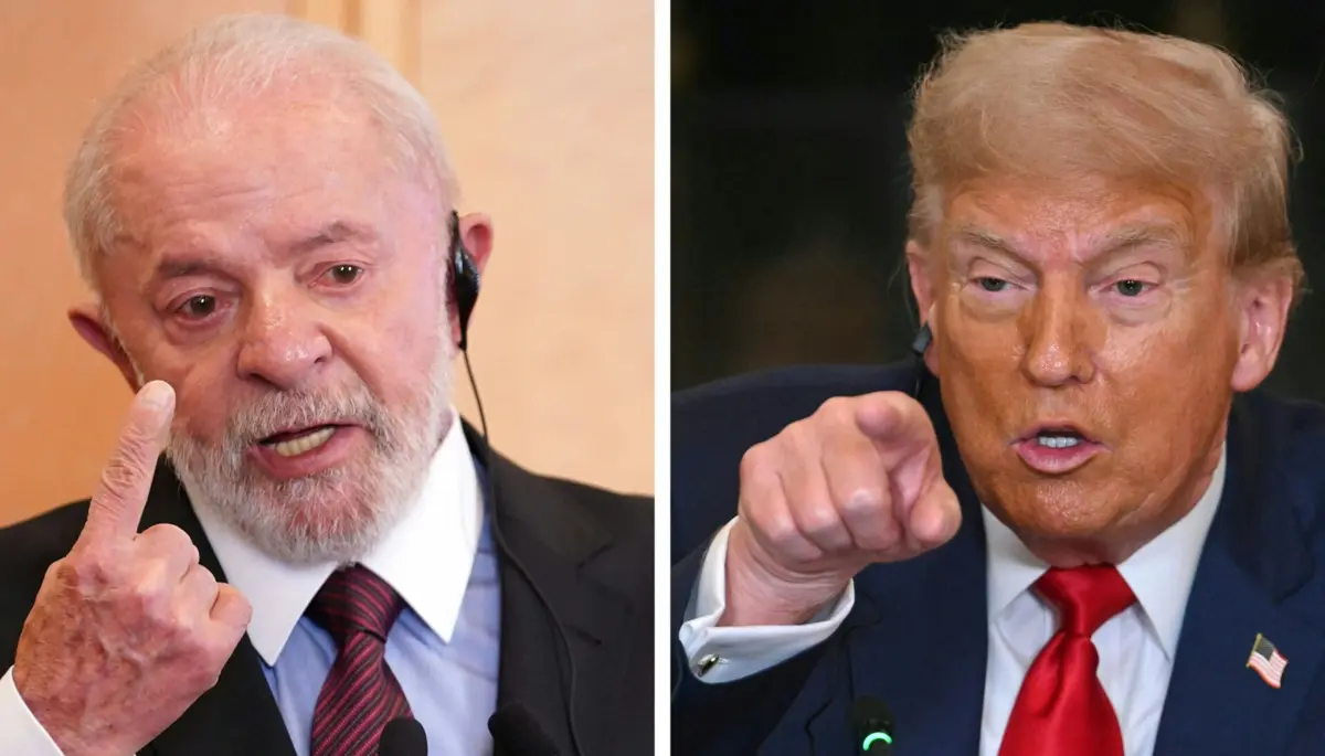 O presidente brasileiro, Lula da Silva, e o sei homólogo norte-americano Donald Trump