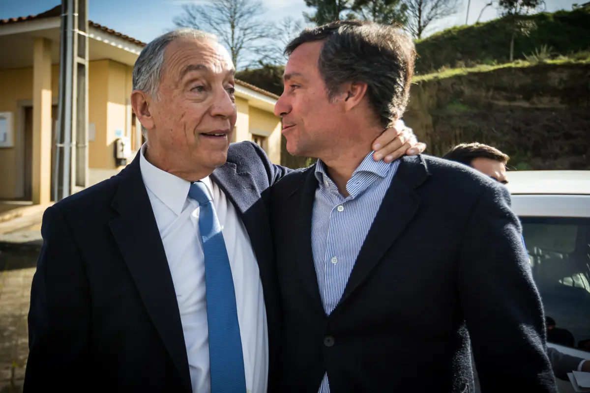 Marcelo Rebelo de Sousa com o filho, Nuno, em 2016