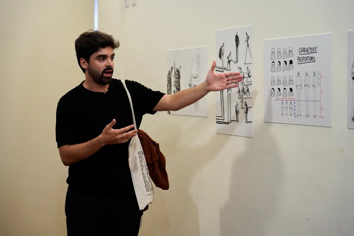 João Gonzalez na exposição “Ice Merchants: do subconsciente ao ecrã”, patente no festival Curtas Vila do Conde