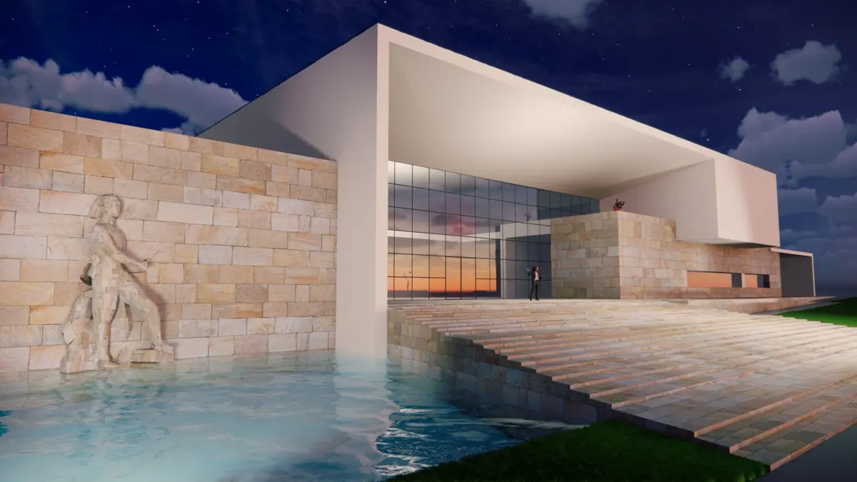 Imagem virtual do futuro auditório de Cantanhede.