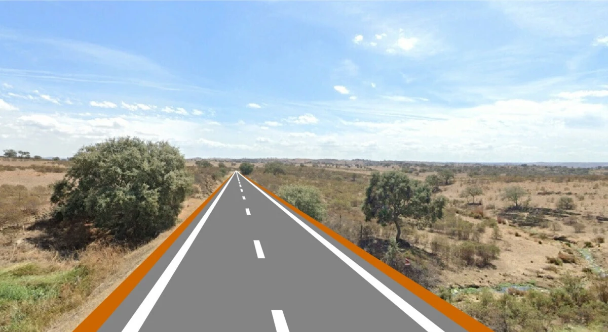 Imagem virtual da estrada após a requalificação