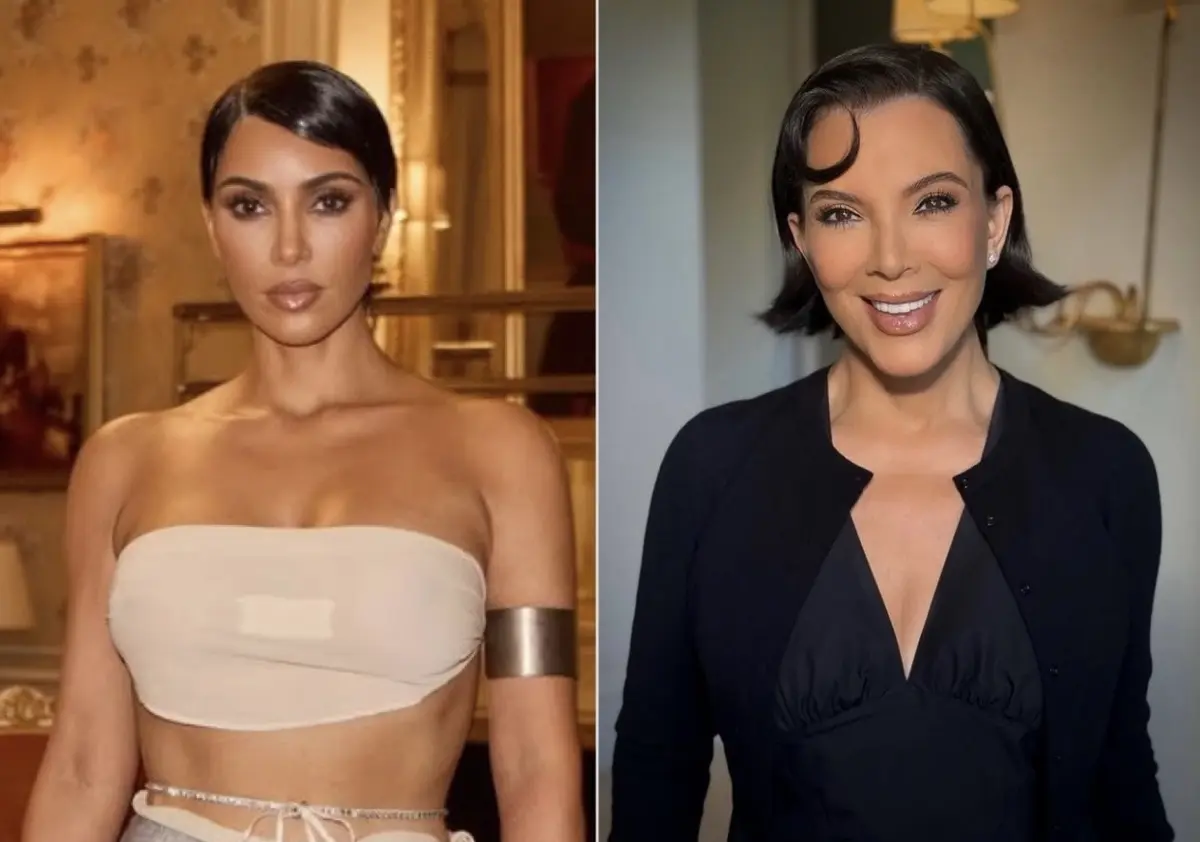 Em Paris, Kim Kardashian exibiu um novo visual, deixando perceber que está cada vez mais parecida com a mãe, Kris Jenner