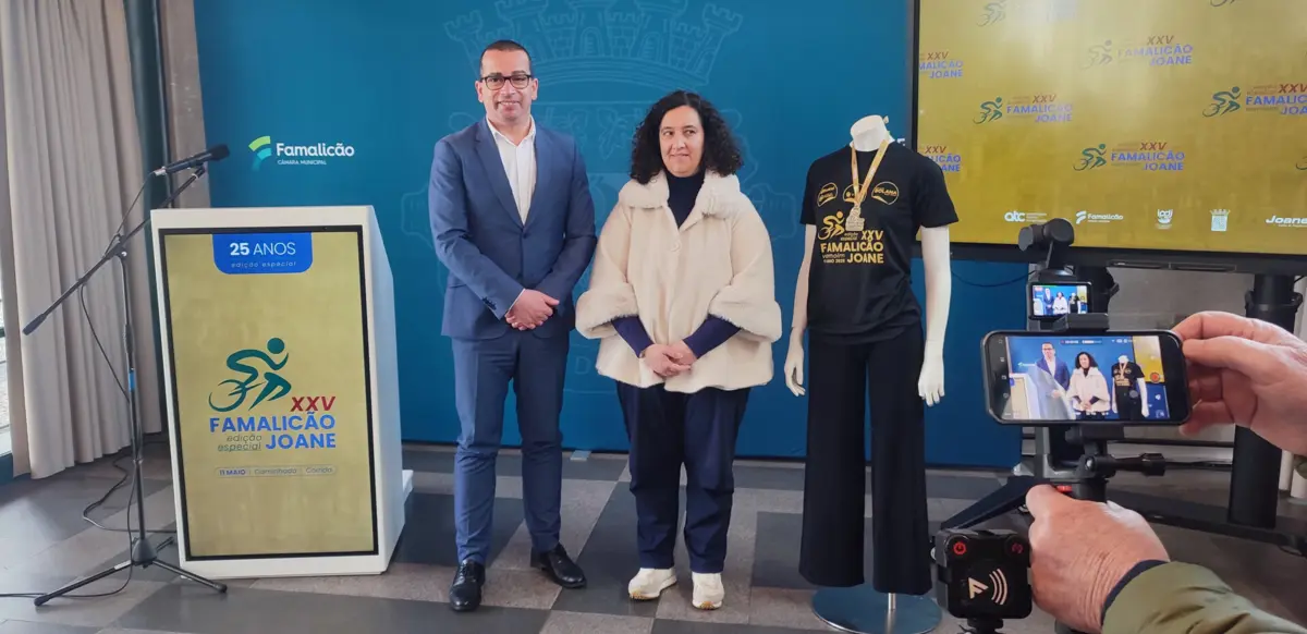 Pedro Oliveira e Ivânia Fernandes na apresentação da prova