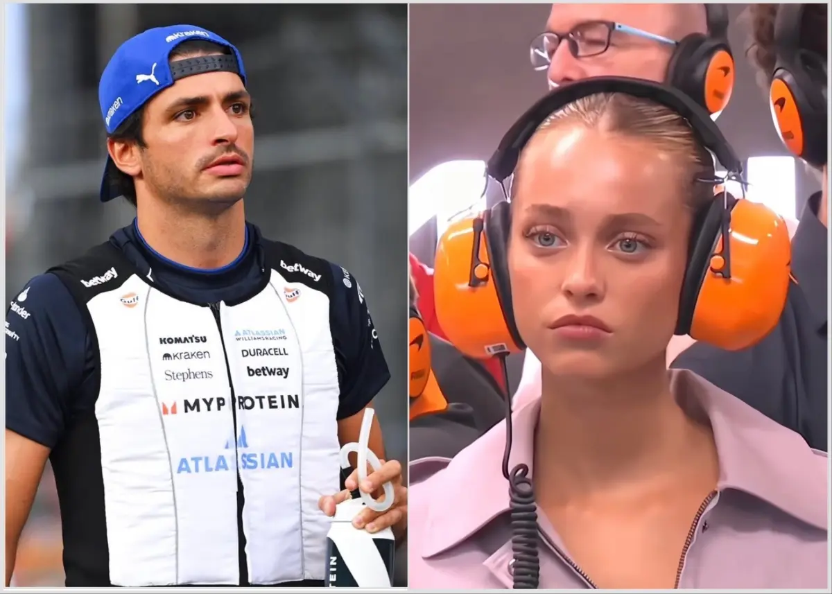 Sainz alerta para excesso de celebridades nas transmissões da F1. Margarida Corceiro aparece regularmente nas imagens