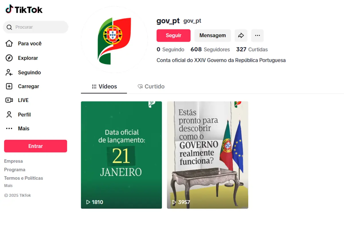 Governo português avança com a conta dois dias depois de a rede social chinesa ter sido proibida nos EUA