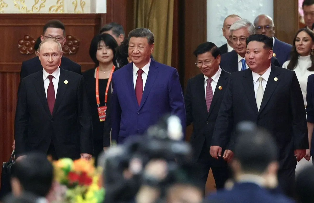 Putin, Xi Jinping e Kim Jong Un em Pequim