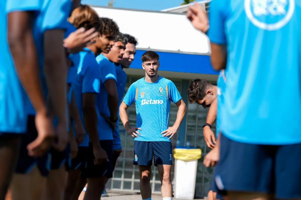 Martim Fernandes no treino desta quarta-feira