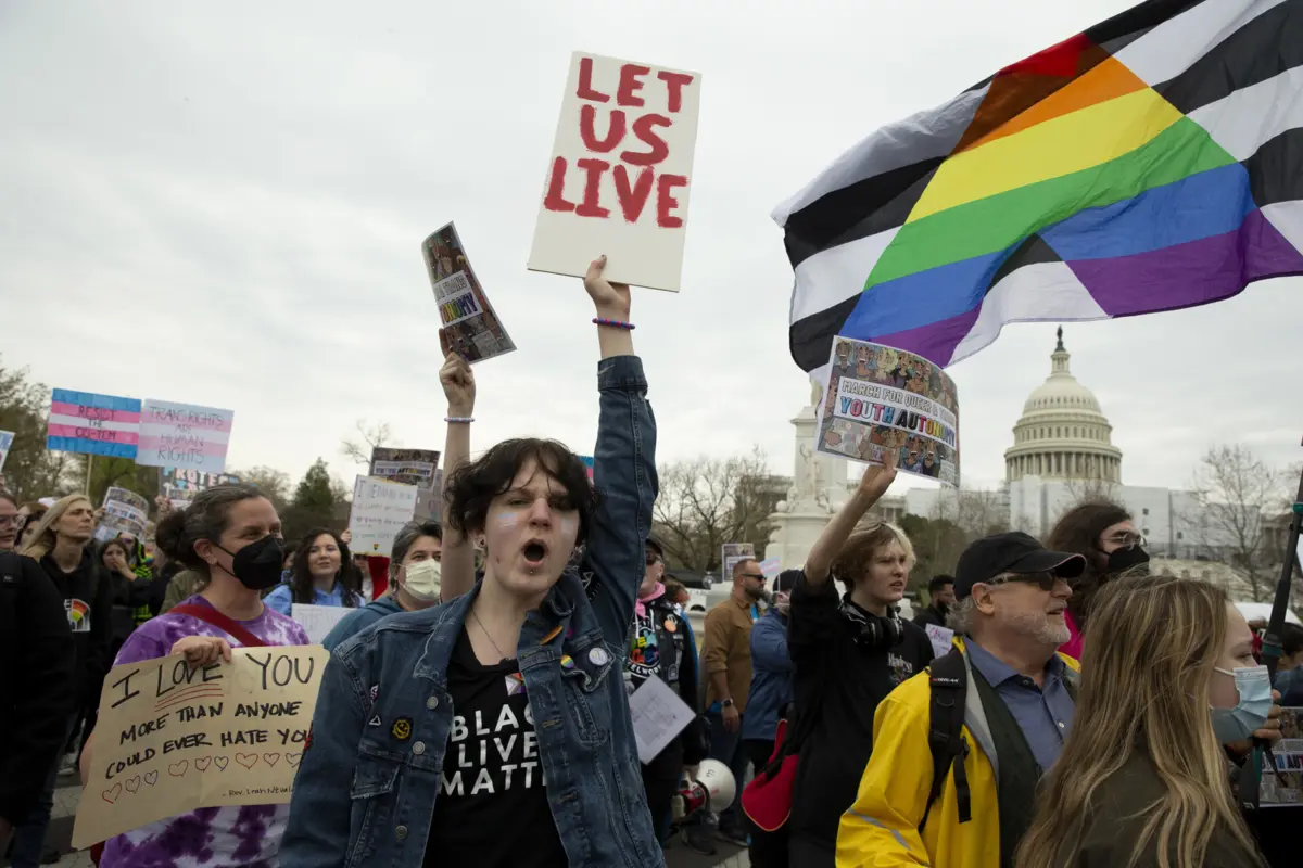 Parada para celebrar o Dia Internacional da Visibilidade Transgénero