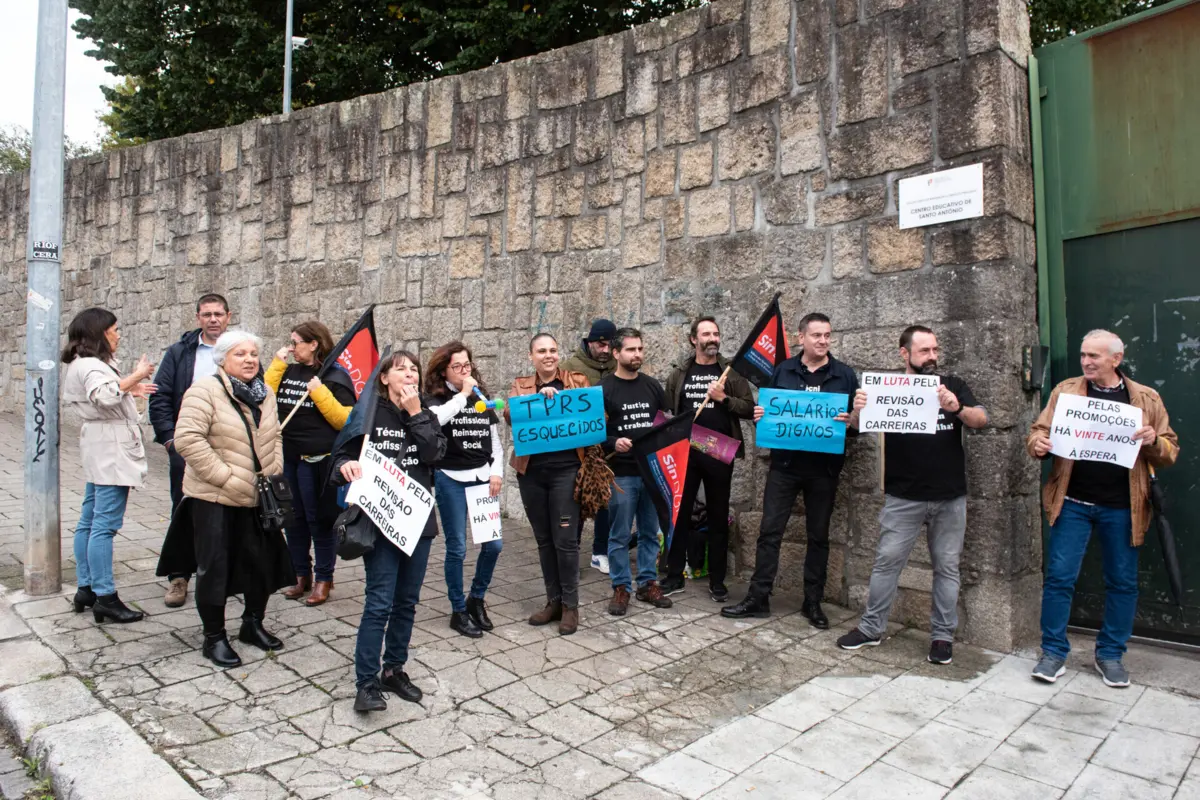 Protesto dos funcionários do centro, em outubro de 2022, pela falta de recursos humanos