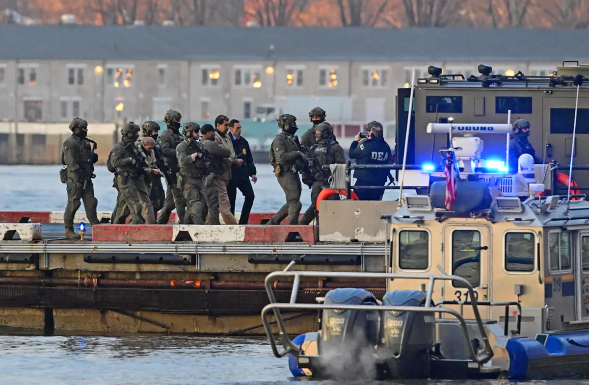 Chegada de Maduro ao heliporto de Wall Street