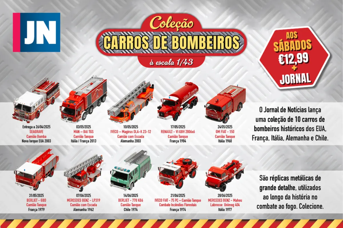 Imagem de contexto do artigo Coleção de 10 carros de bombeiros históricos
