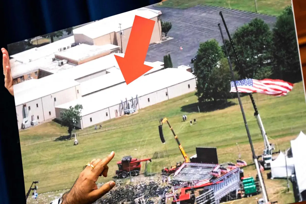 Seta identifica local de onde o atirador disparou contra Trump