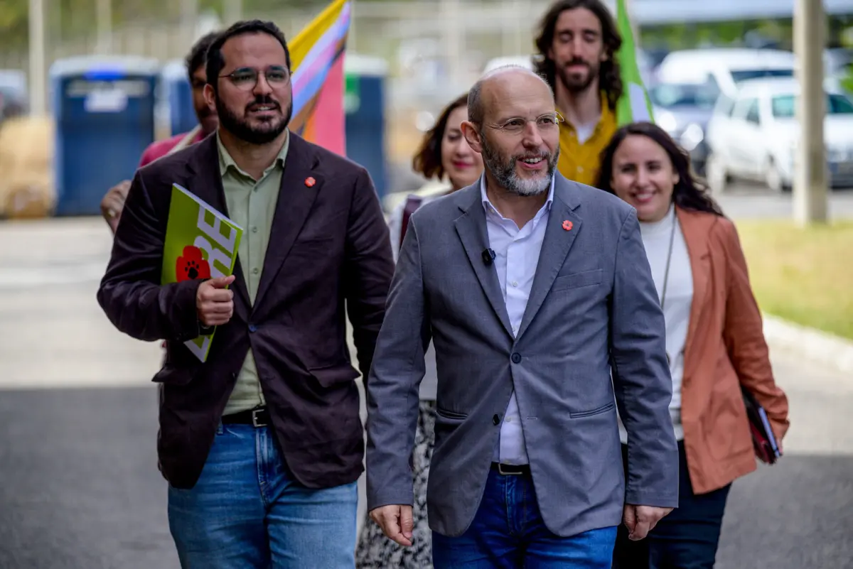 O porta-voz do Livre, Rui Tavares, em campanha para as legislativas