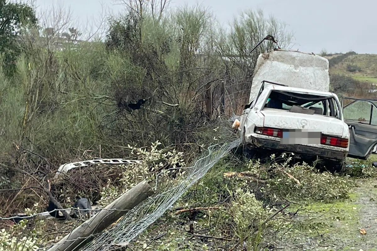 Os três ocupantes do carro ficaram feridos