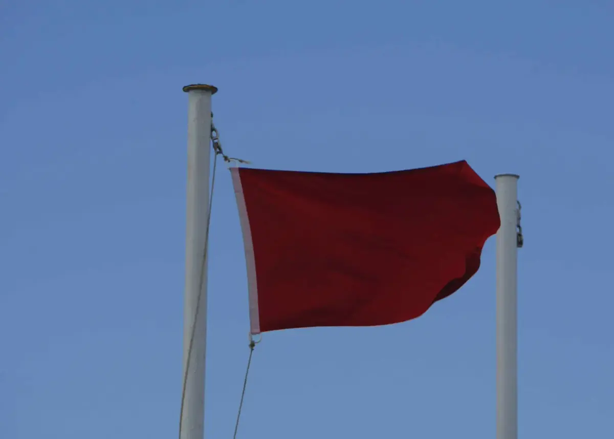 Bandeira vermelha foi içada ao final da tarde