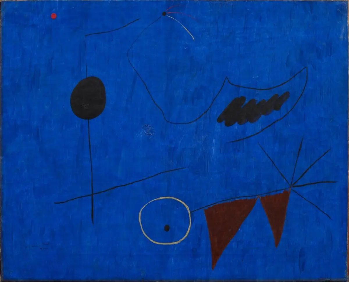 "Pintura", obra de Miró criada na década de 1920, contém um mistério por baixo da tinta azul.