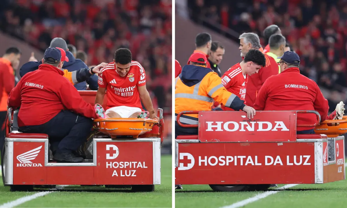 Jogadores foram retirados de maca aos 34 e aos 37 minutos