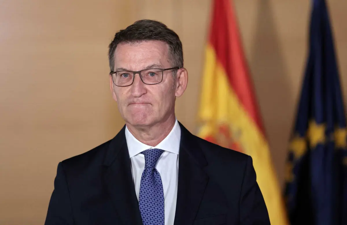 O presidente do Partido Popular espanhol (PP, direita), Alberto Núñez Feijóo