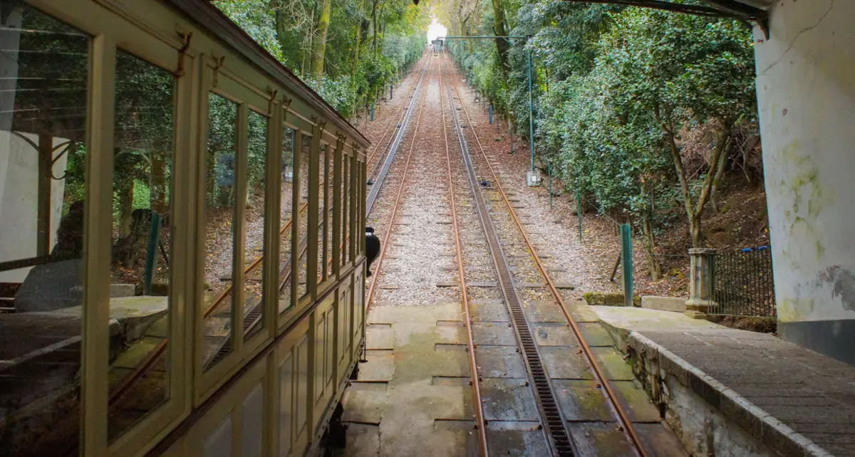 Elevador do Bom Jesus liga, em cerca de 100 metros de subida, a cidade e o Santuário do Bom Jesus do Monte, na freguesia de Tenões, em Braga