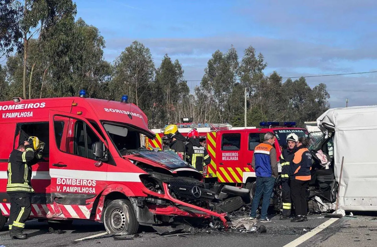 A colisão frontal levou à interrupção do trânsito