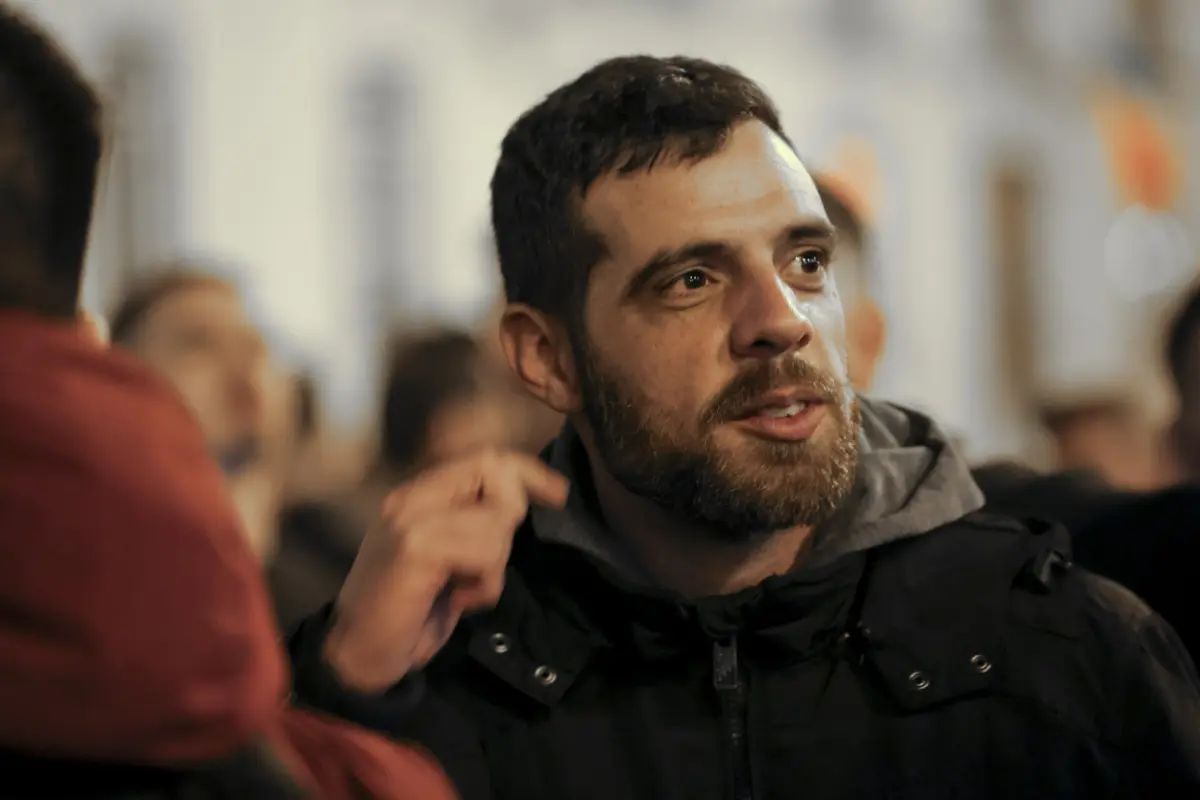 Pedro Costa ontem na concentração das forças de segurança para reivindicar melhores condições salariais e de trabalho