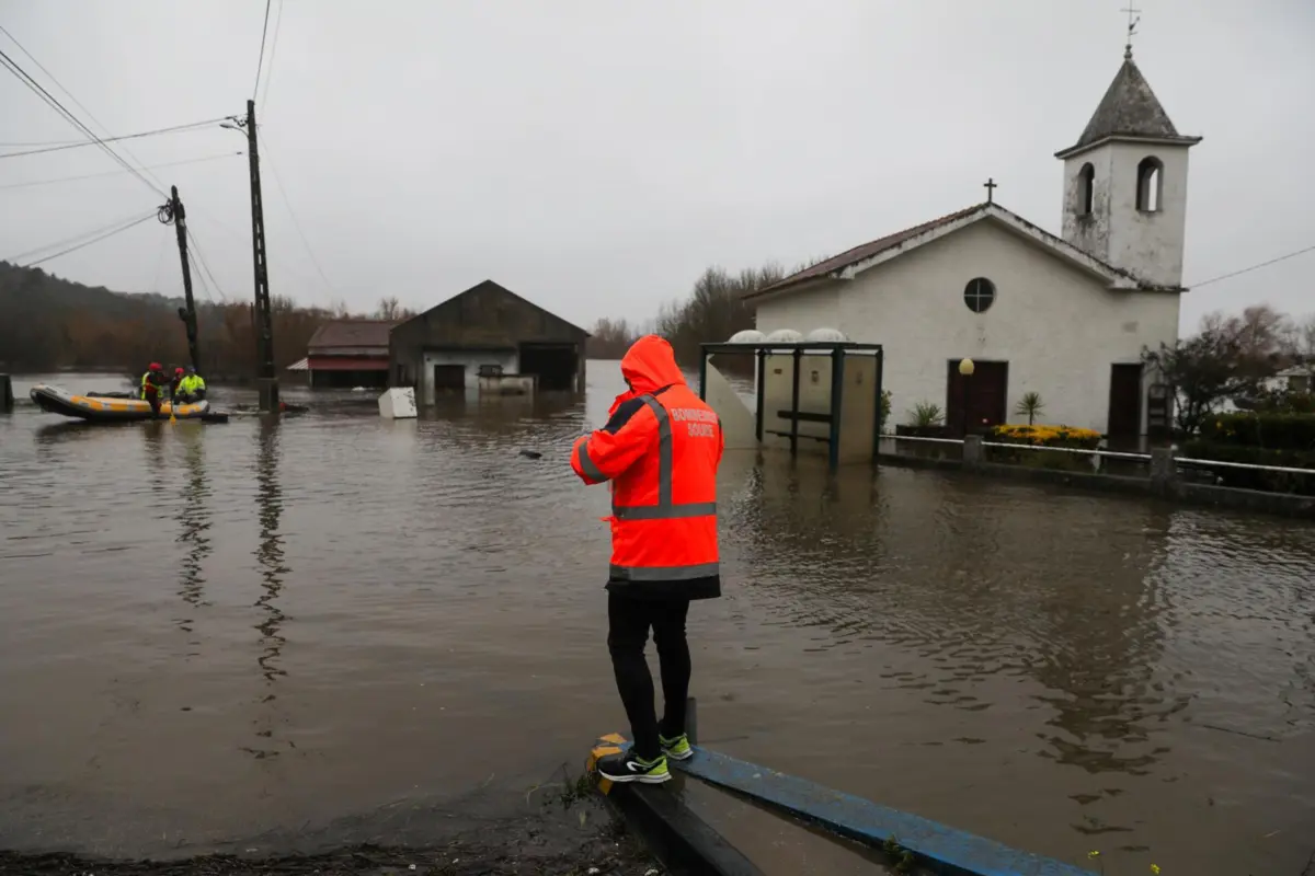 Cheias em Soure devido à subida das àguas do Mondego