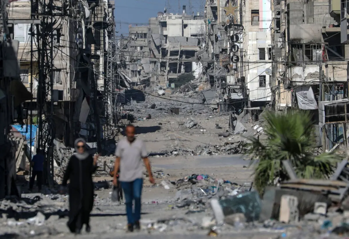 Destruição em Gaza após dois anos de bombardeamentos