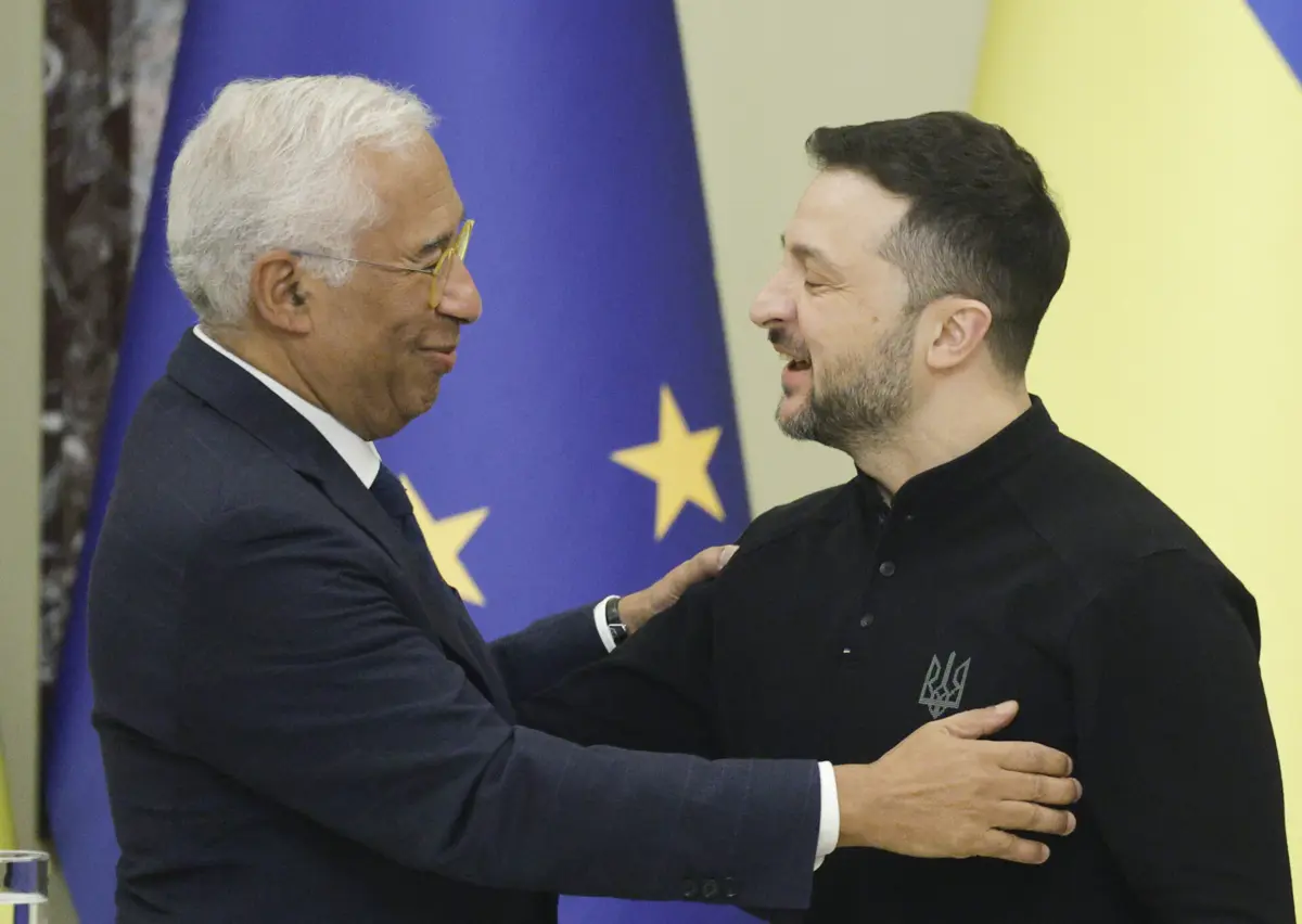António Costa com o presidente da Ucrânia, Volodymyr Zelensky