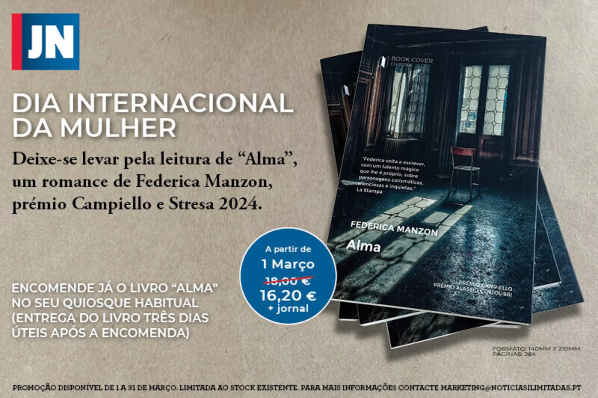 Imagem de contexto do artigo JN assinala o Dia da Mulher com o livro "Alma", de Federica Manzon