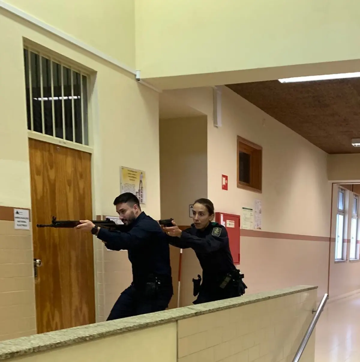 O exercício teve lugar nas instalações da Escola Básica António Rodrigues Sampaio