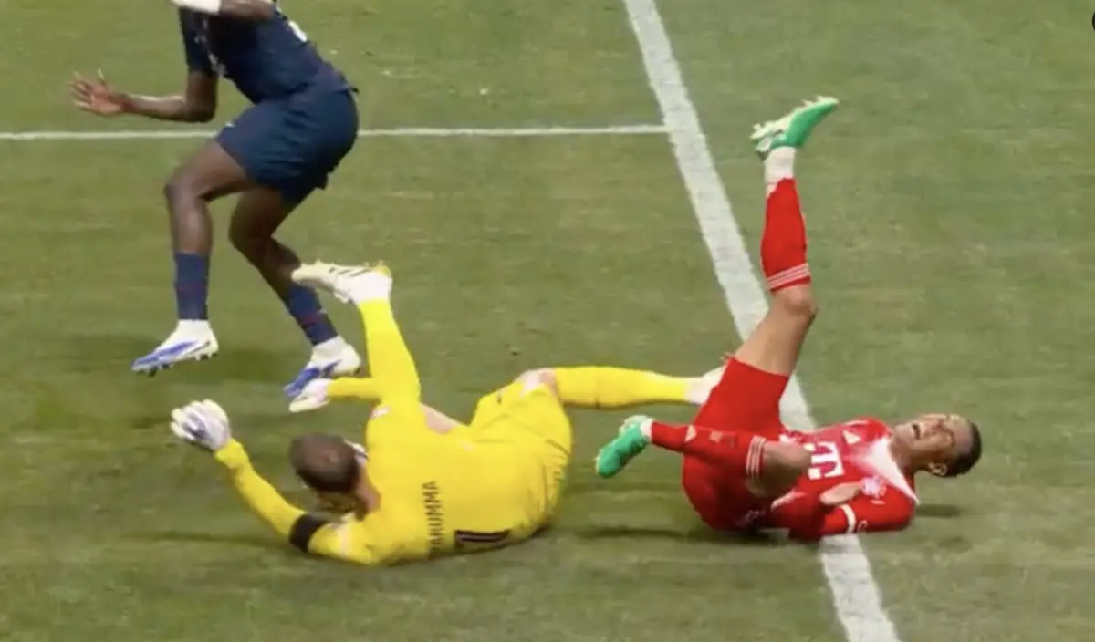 Jamal Musiala após embate com Donnarumma