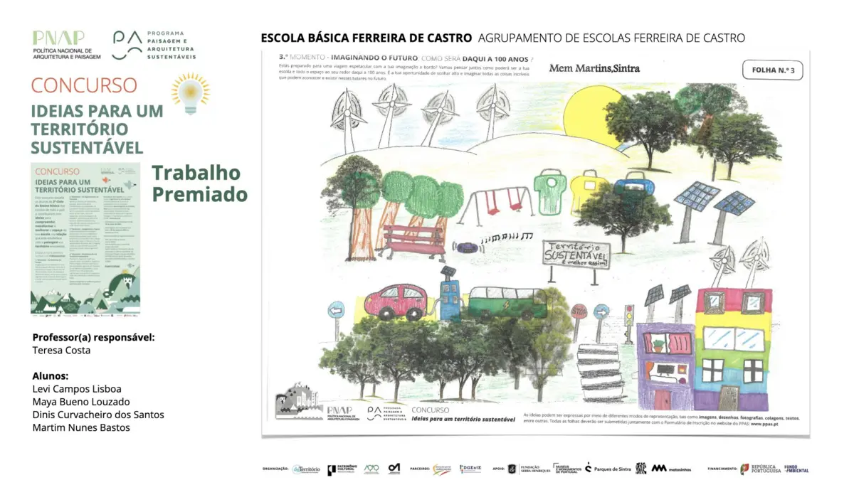 Proposta vencedora, da autoria dos alunos da Escola Ferreira de Castro, em Sintra