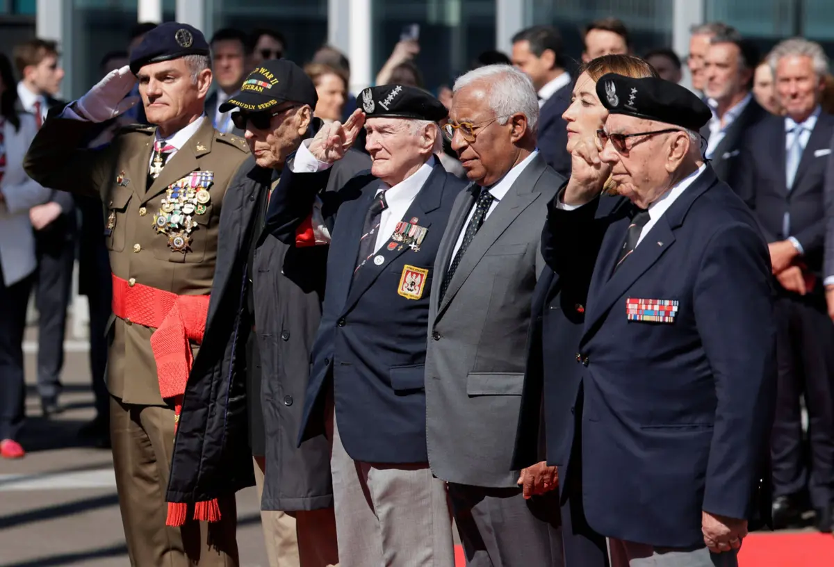 António Costa, presidente do Conselho Europeu, nas comemorações do fim da II Guerra Mundial