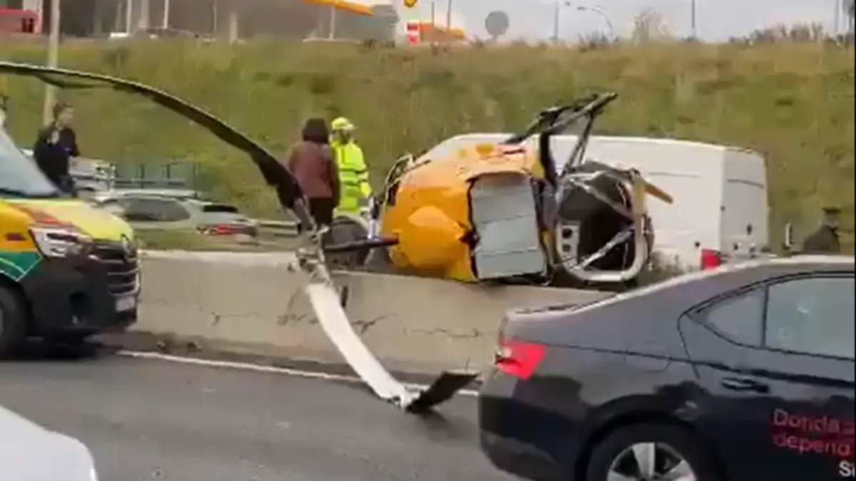 Imagem de contexto do artigo Helicóptero cai em autoestrada de Madrid: há três feridos
