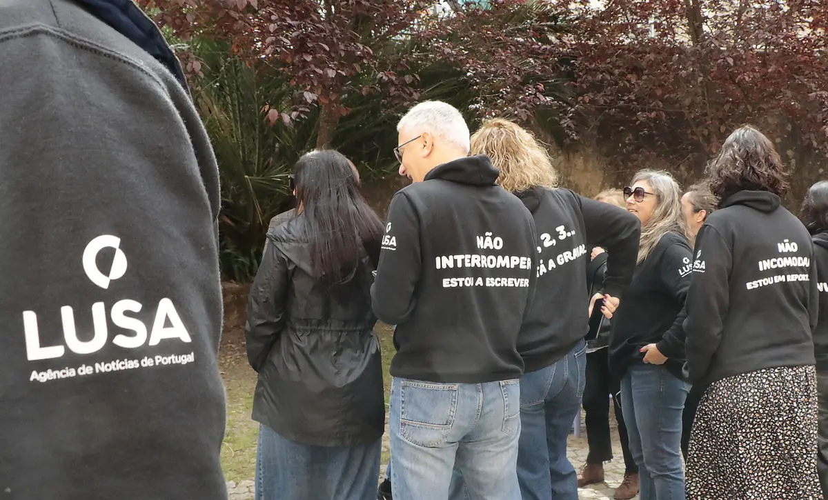 Greve dos trabalhadores da Lusa, em 2023, por melhores condições de trabalho