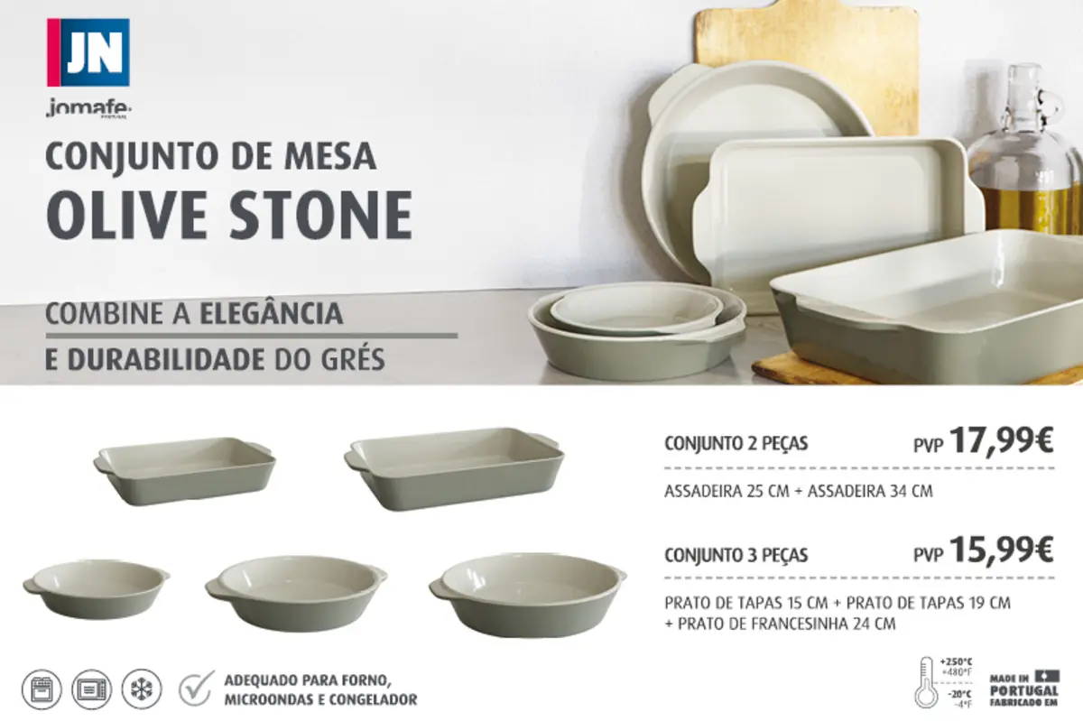 Imagem de contexto do artigo Conjunto de mesa Olive Stone