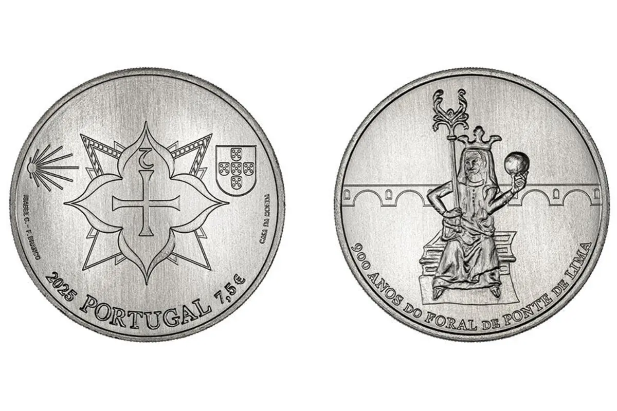 A moeda designada “900 anos do foral de Ponte de Lima” custa 7,50 euros