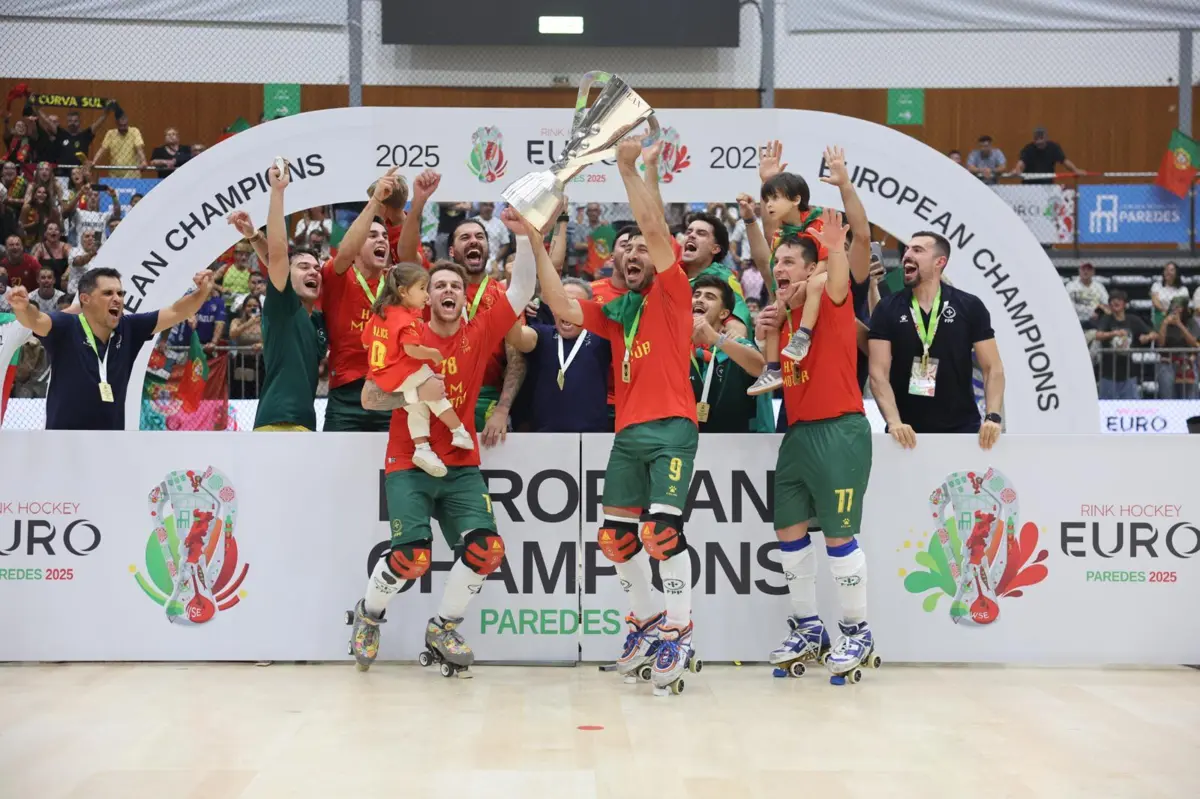 Seleção bateu a França por 4-1 na final do europeu de hóquei em patins