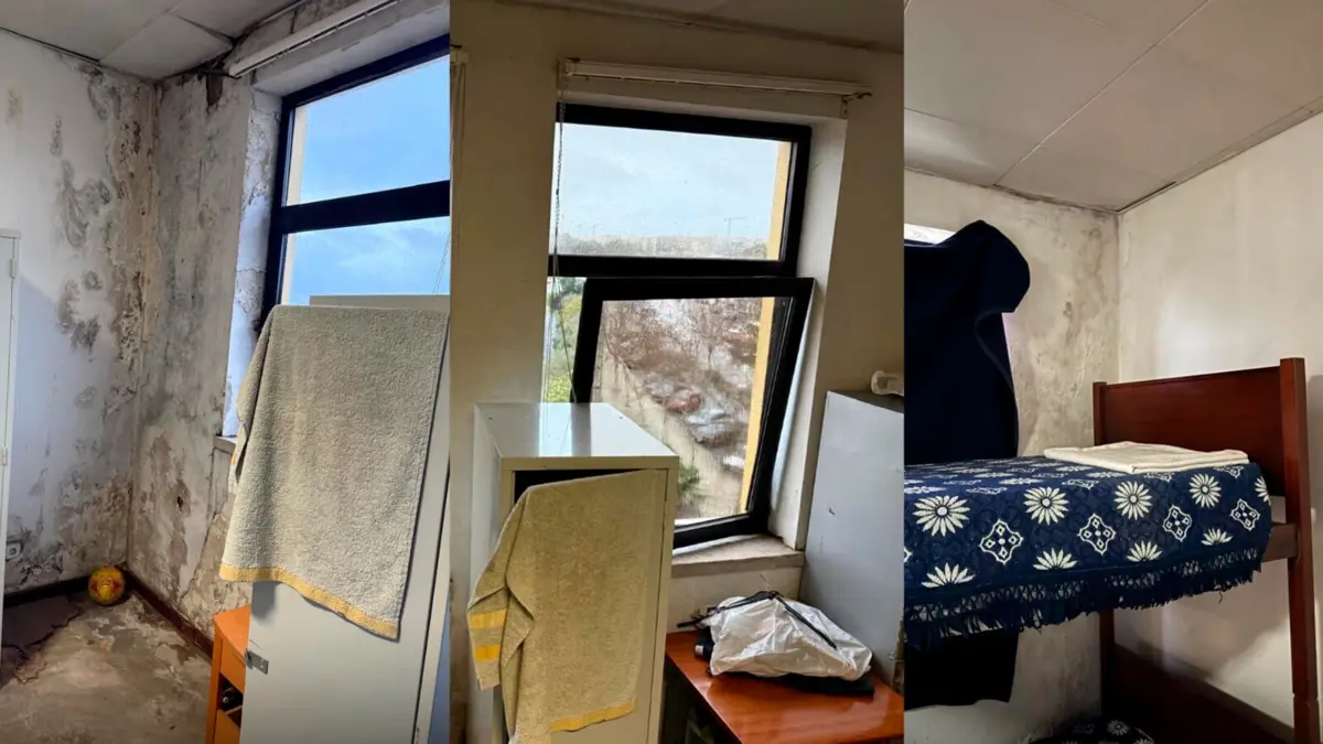 Imagens do interior da esquadra mostram más condições par aos polícias que ali trabalham