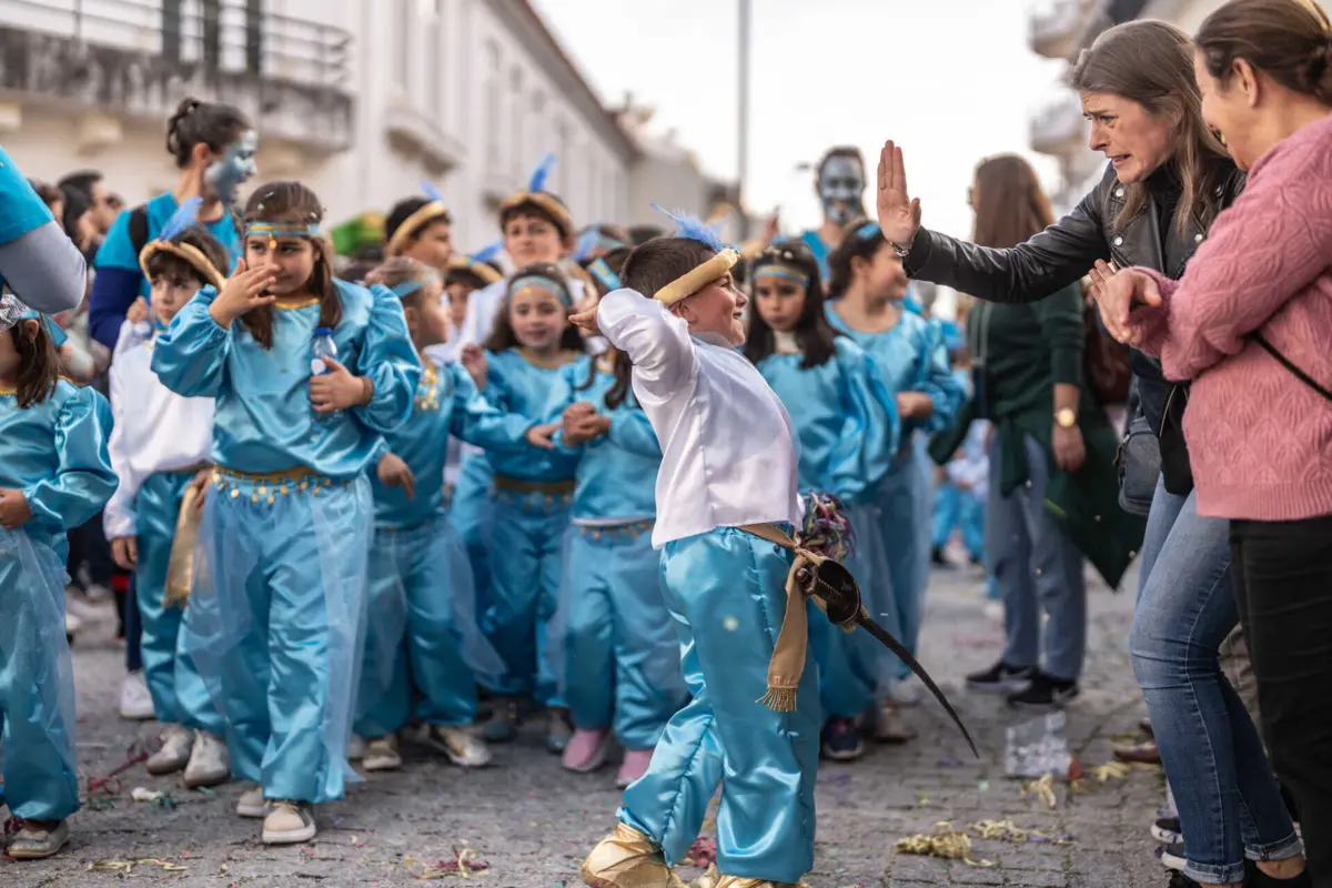 Ruas da Mealhada encheram-se para acompanhar o desfile dos mais pequenos: o Carnaval de Palmo e Meio