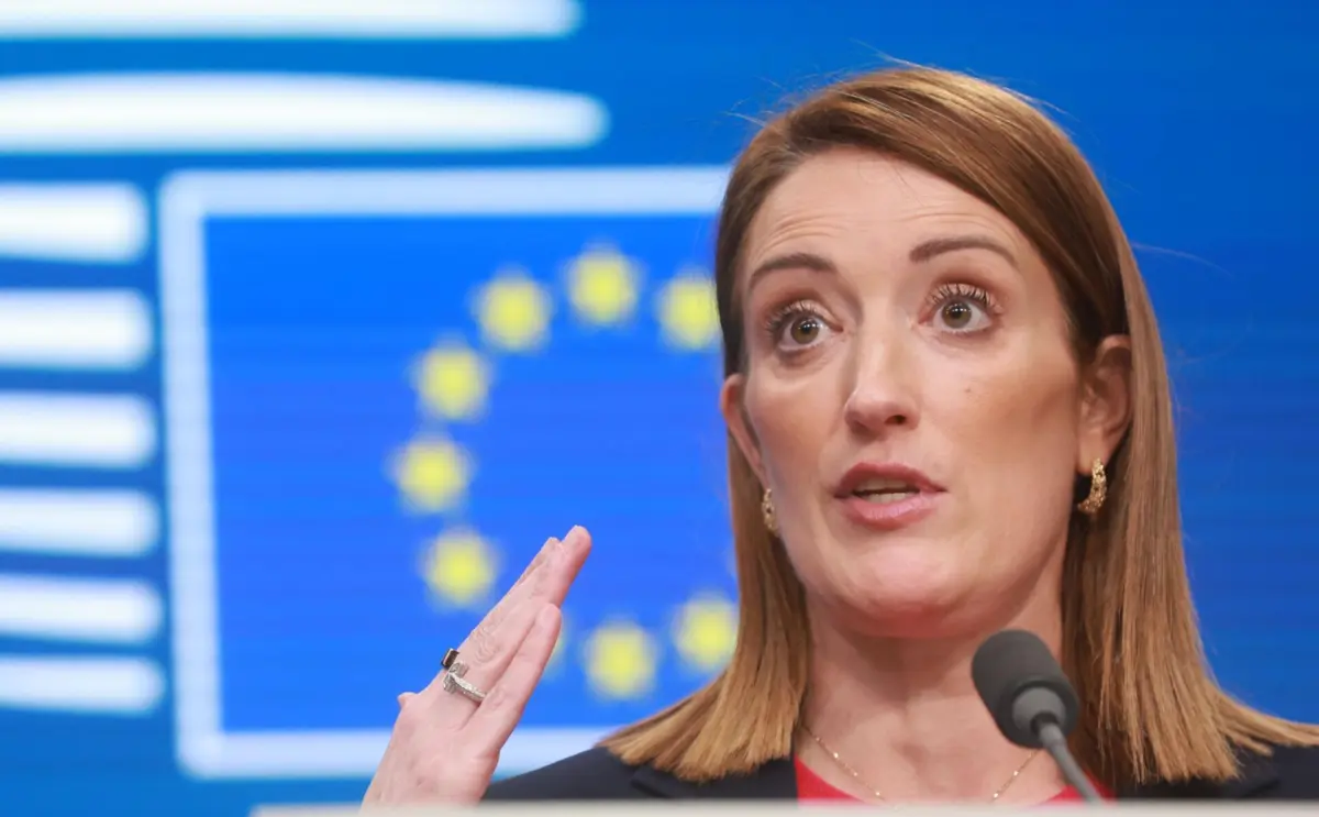 A presidente do Parlamento Europeu, Roberta Metsola
