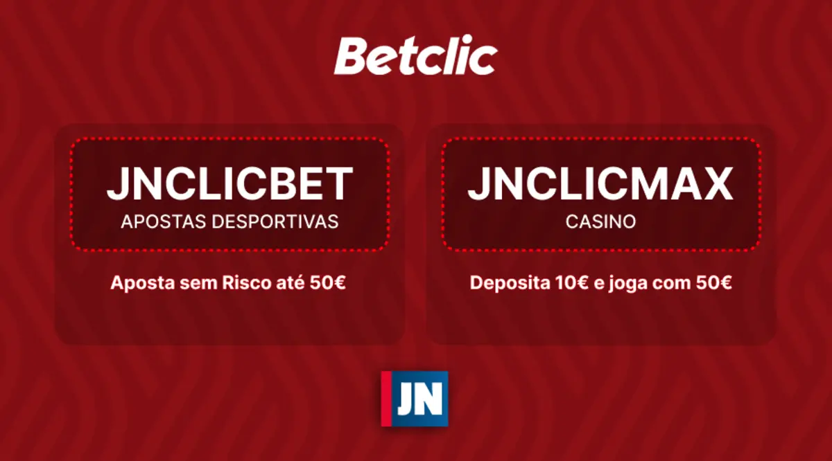 Código promocional Betclic JNCLICBET dá uma aposta sem risco até 50€ e JNCLICMAX um bónus de 40€ para casino num depósito de 40€.