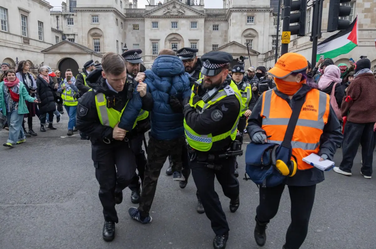 Imagem de contexto do artigo Pelo menos 13 detidos numa marcha pró-palestiniana em Londres
