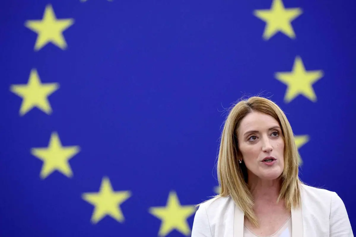A presidente do Parlamento Europeu, Roberta Metsola