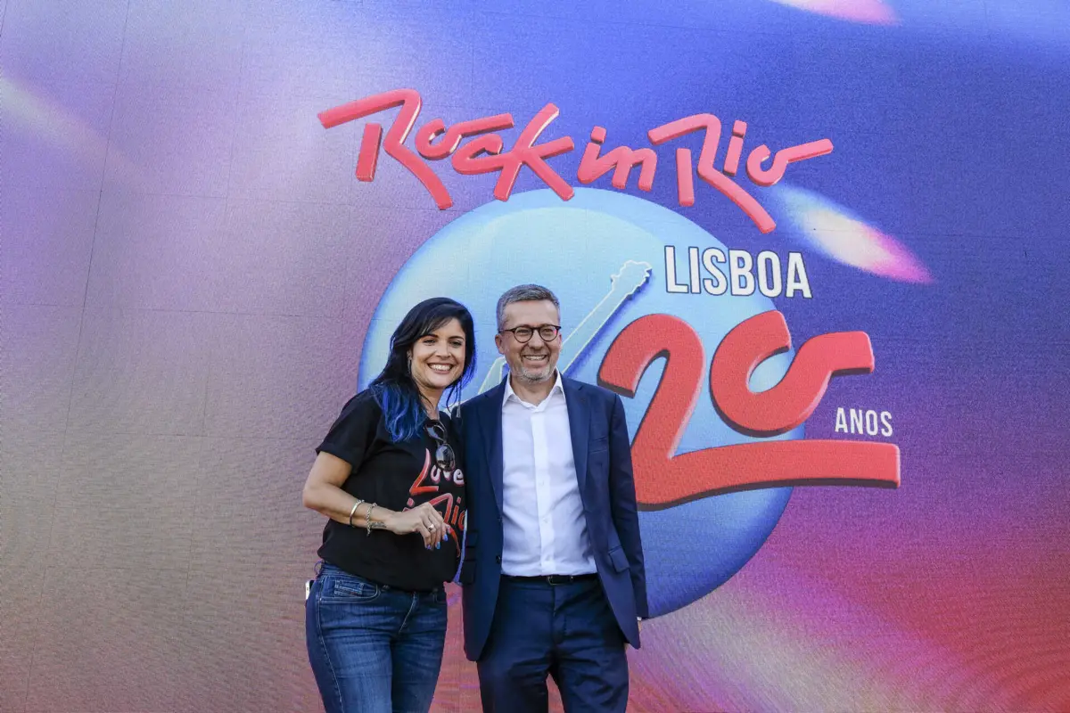 Roberta Medina, filha do fundador do Rock in Rio Brasil, e Carlos Moedas, autarca de Lisboa