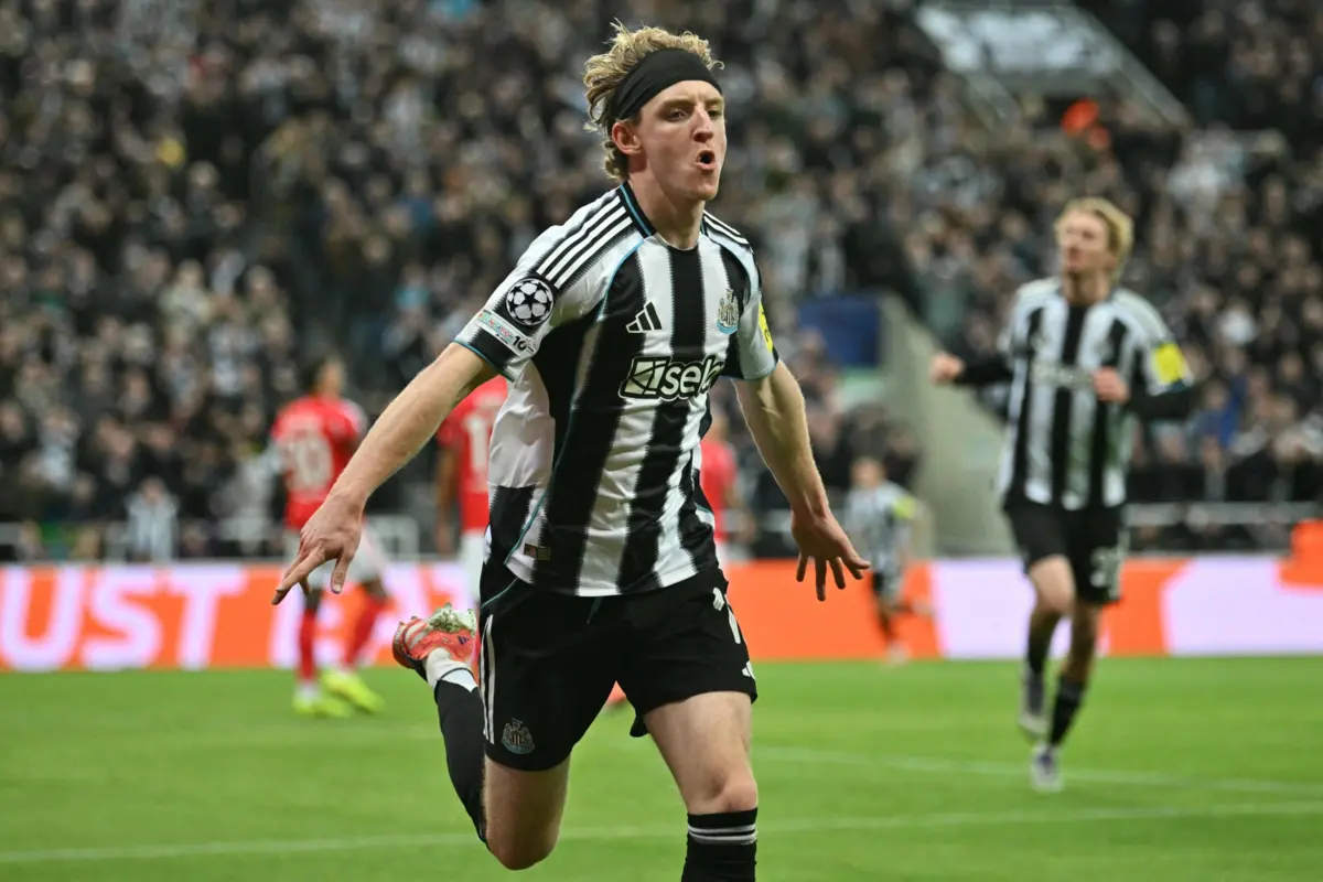 Anthony Gordon foi uma das figuras do Newcastle frente ao Benfica