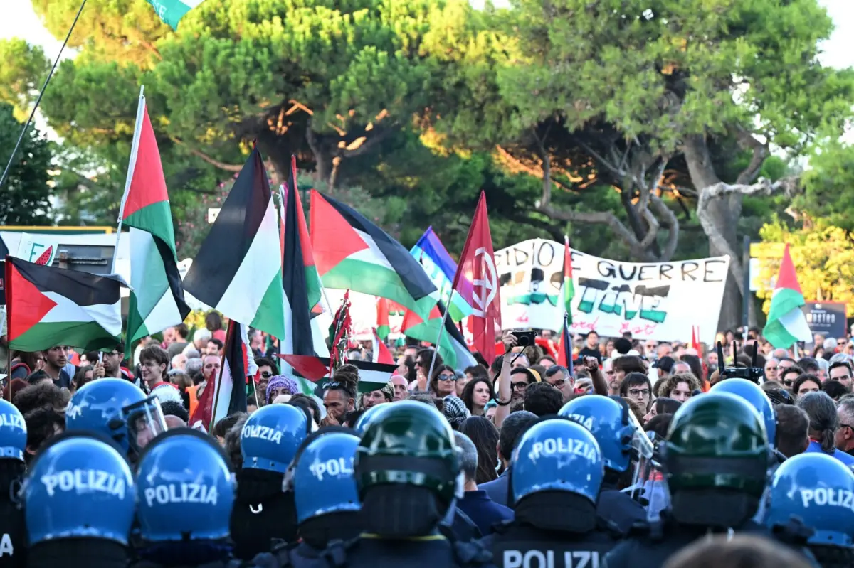 Manifestação em Veneza em defesa da Palestina