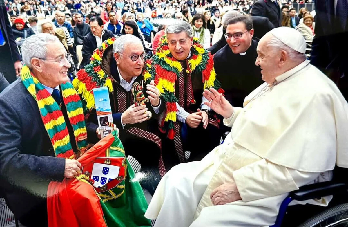 Comitiva dos Caretos de Podence esteve com o Papa a 22 de janeiro de 2025, no Vaticano
