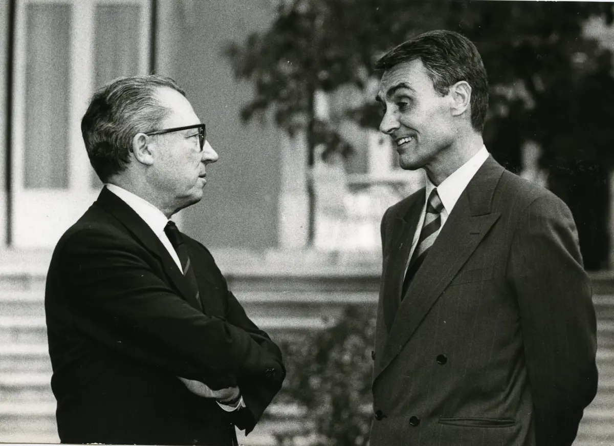 Jacques Delors e Cavaco Silva em 1992